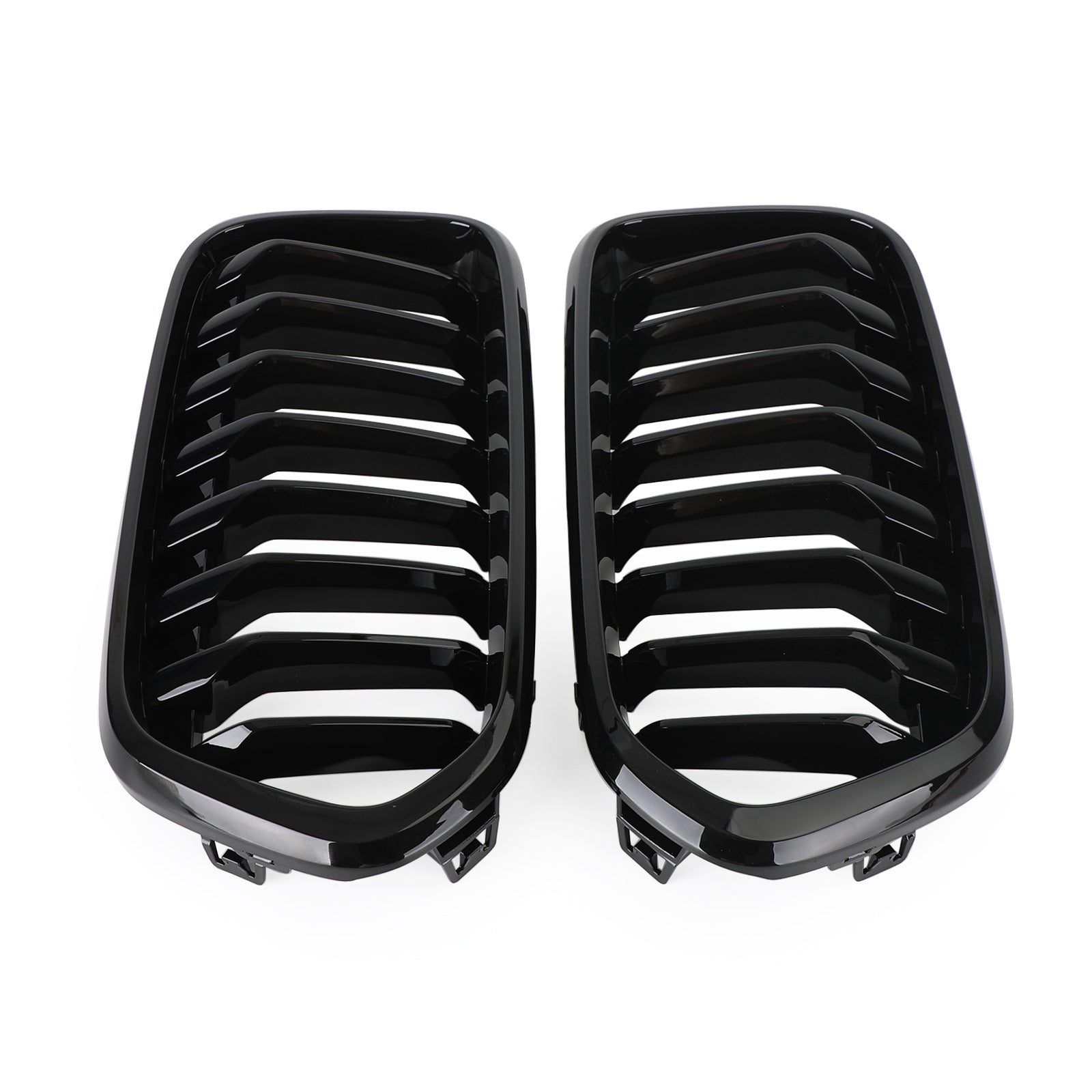 2018-2021 BMW X2 F39 Gloss Black Front Bumper Kidney Grille — Pair (51712455246 / 51712455247)