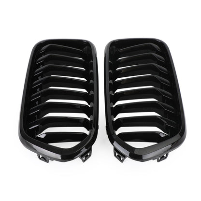 2018-2021 BMW X2 F39 Gloss Black Front Bumper Kidney Grille — Pair (51712455246 / 51712455247)