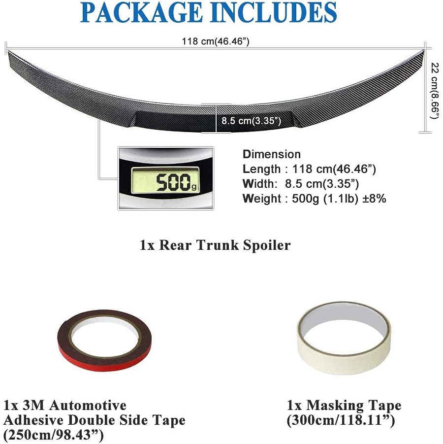 AeroBon Carbon Fiber Trunk Spoiler BMW 3 Series E92 (2006-2013) MV - product detail view