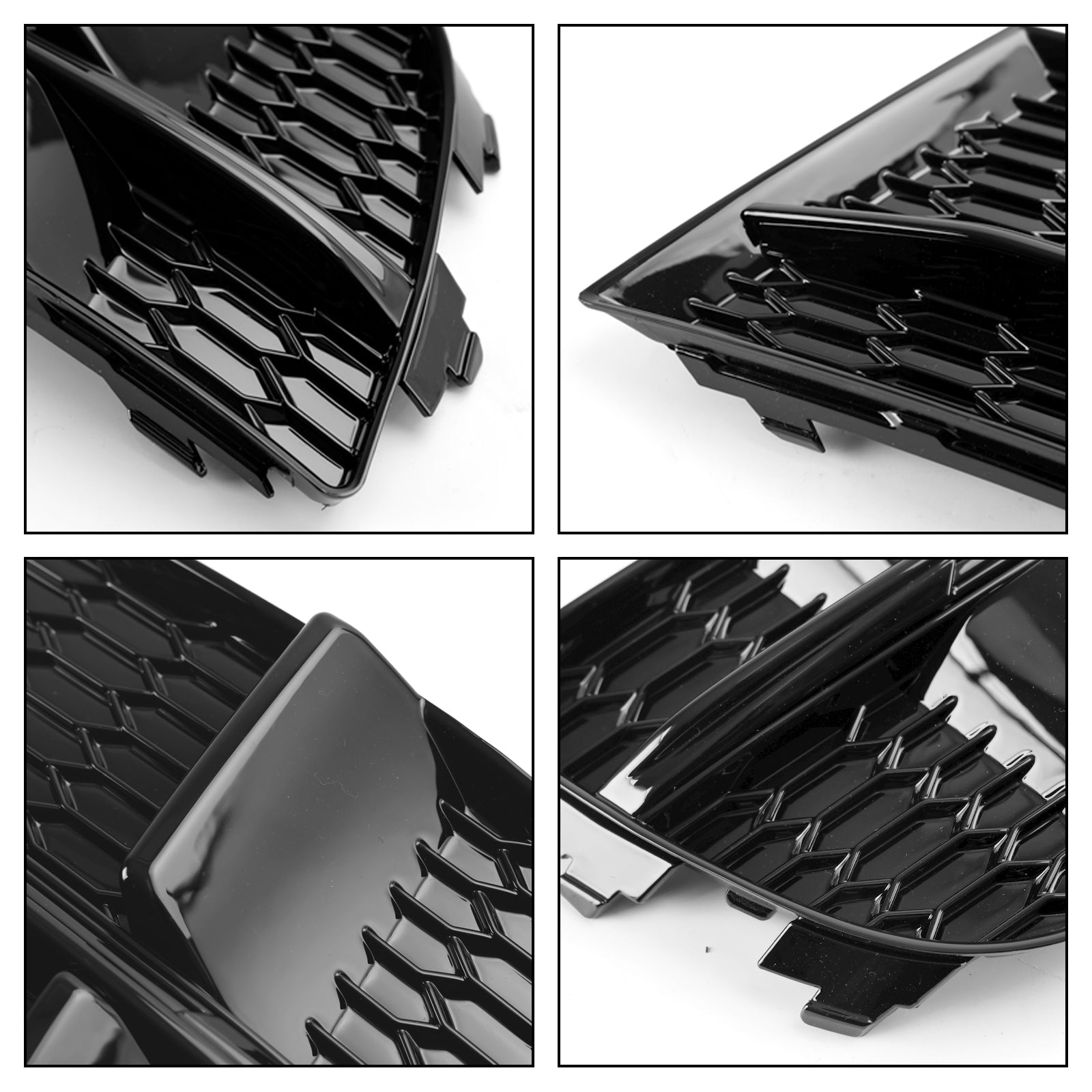 2016-2020 Audi A3 8V S-Line Front Fog Light Cover Bezel Grill — Pair (8V3807682 / 8V3807681)