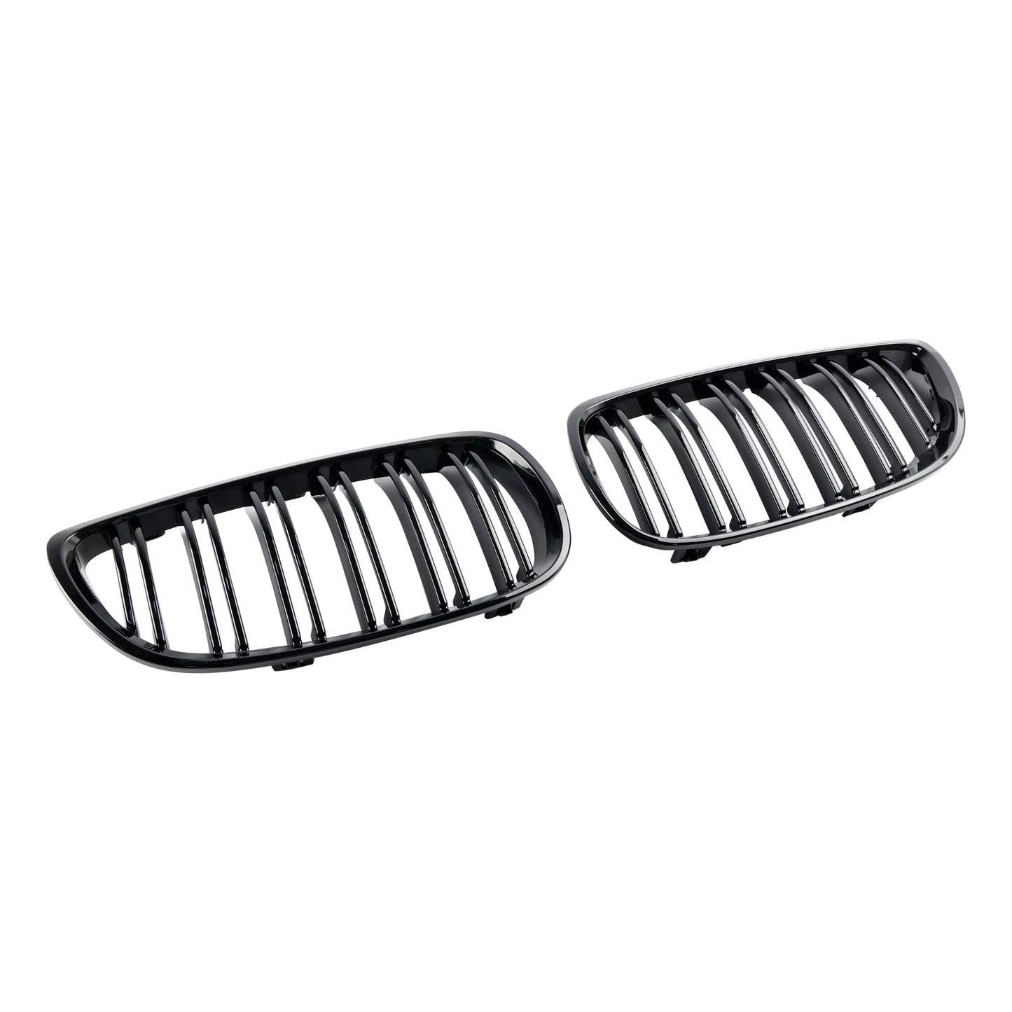 2006-2010 BMW E92 2-Door Pre-Facelift Gloss Black Front Kidney Grille — Pair (51137157277 / 51137157278)