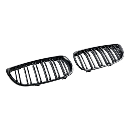 2006-2010 BMW E92 2-Door Pre-Facelift Gloss Black Front Kidney Grille — Pair (51137157277 / 51137157278)