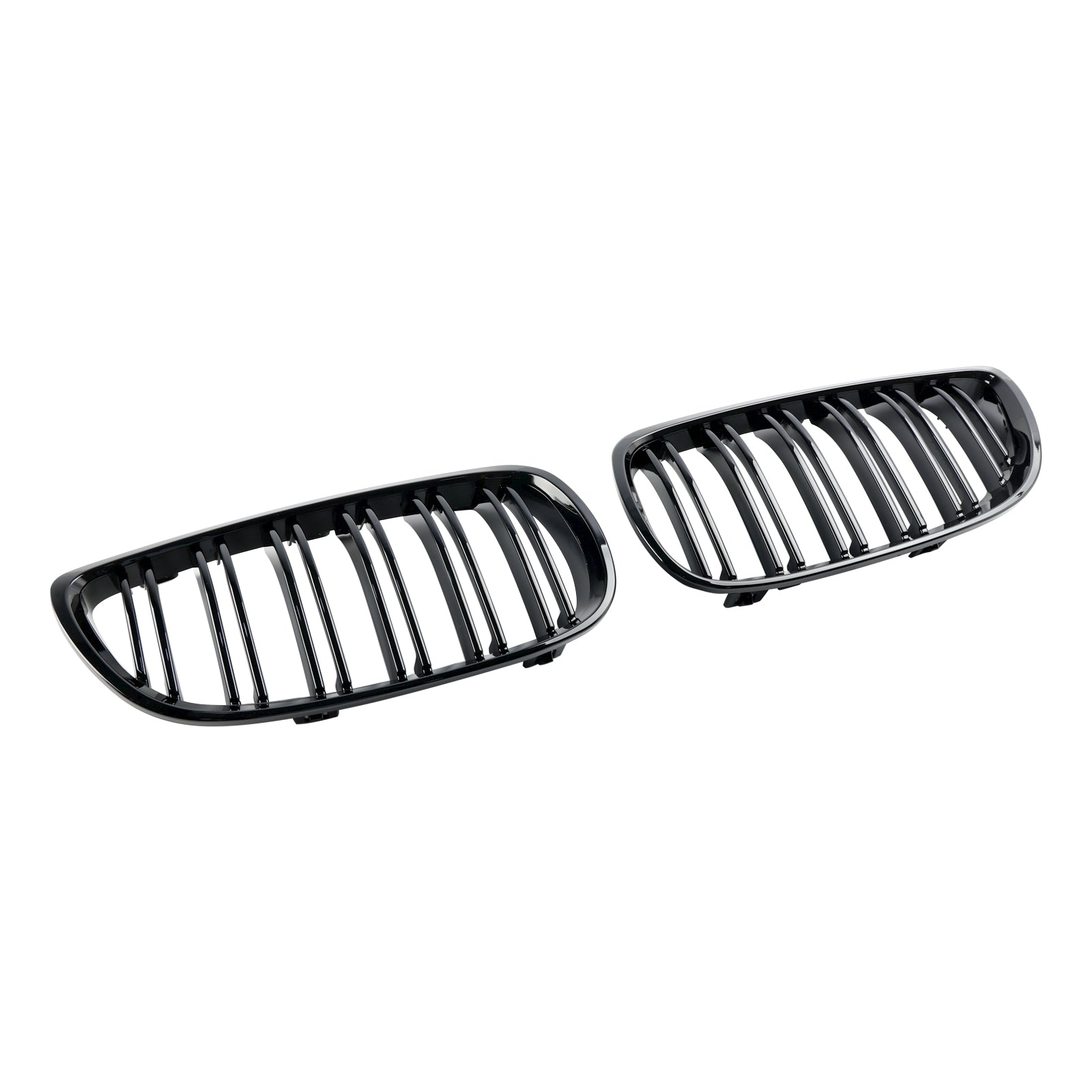2007-2010 BMW E93 Coupe Convertible Pre-Facelift Gloss Black Front Kidney Grill — Pair (51137157277 / 51137157278)