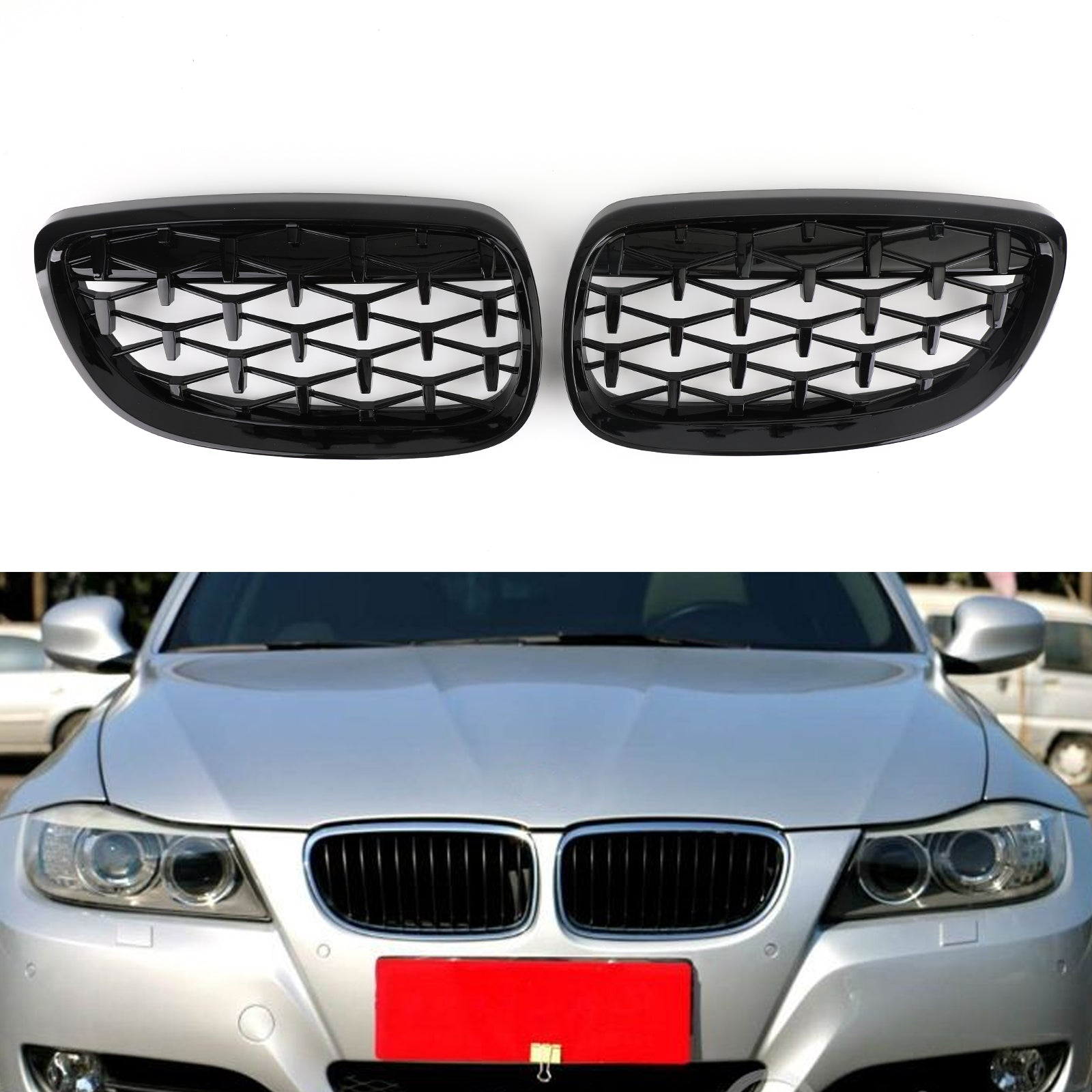 2008-2013 BMW M3 E92 E93 2-Door Meteor Black Front Kidney Grille (51137157277)