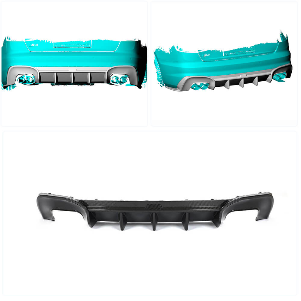 Audi S4 A4 Sline B10 Sedan 2021UP Rear Bumper Diffuser Dry Carbon Fiber