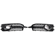 2011-2014 Audi A1 8X S-Line Front Bumper Fog Light Cover Grille — Pair (8X0807681B / 8X0807682B)
