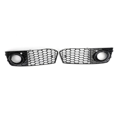 2009-2012 Audi A4 B8 Honeycomb Mesh Fog Light Open Vent Grill — Pair