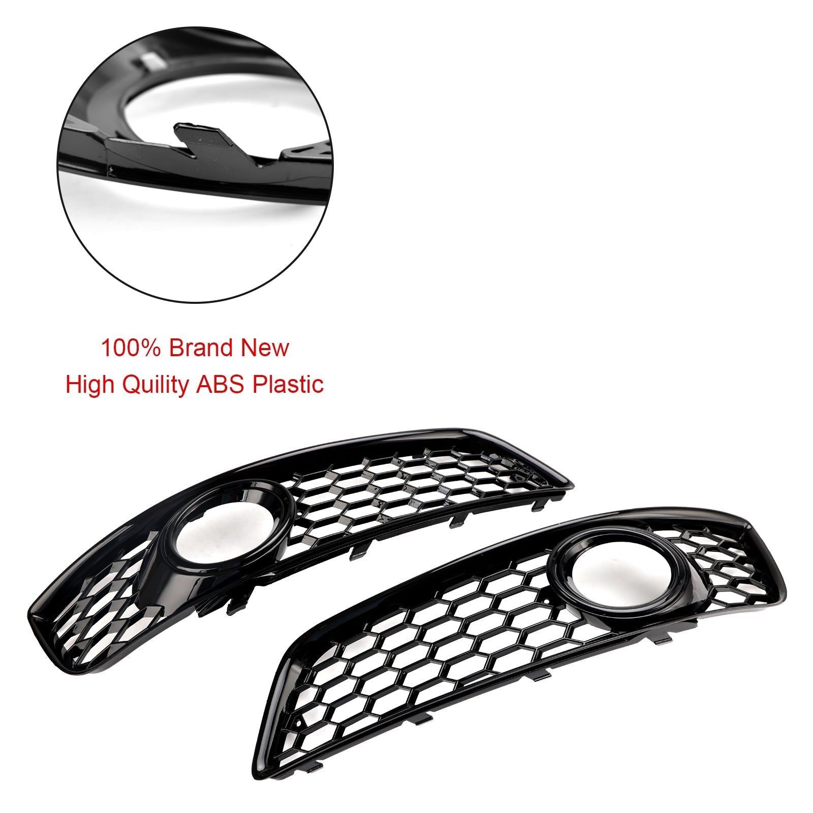 2009-2013 Audi A3 8P Standard Version Honeycomb Front Bumper Fog Light Grill Cover