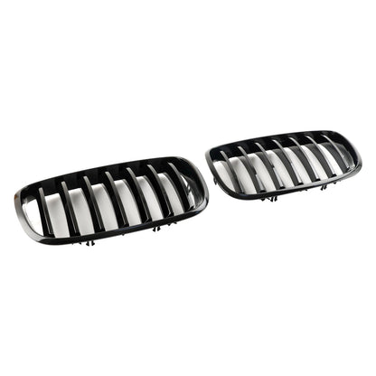 2009-2013 BMW X5 M E70 Gloss Black Front Bumper Kidney Grille — Pair (51137157687 / 51137305589)
