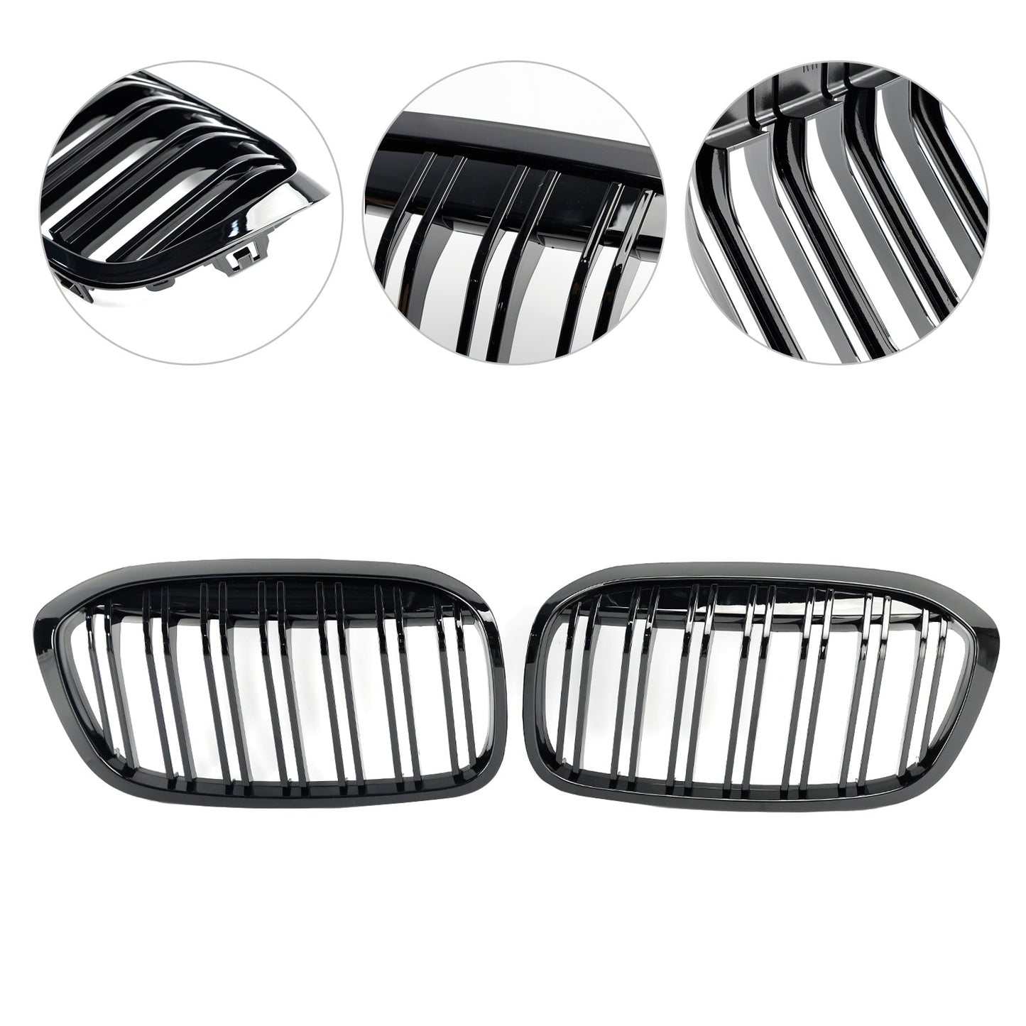 2018-2021 BMW 2 Series F45 F46 Gloss Black Front Kidney Grille — Pair