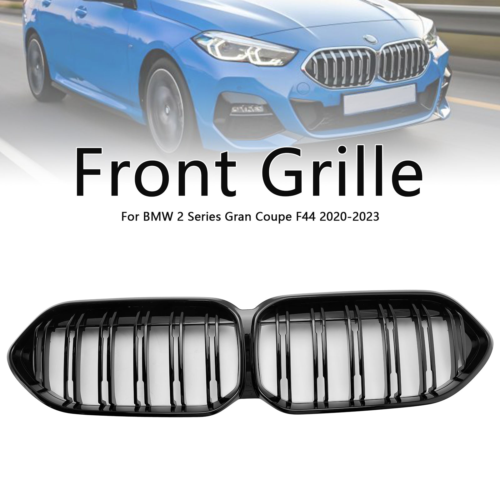 2020-2023 BMW 2 Series F44 Coupe M Gloss Black Front Bumper Kidney Grille (51135A39378)