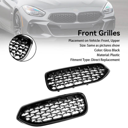 2019-2024 BMW Z4 G29 Diamond Style Gloss Black Front Kidney Grille (51138091295)
