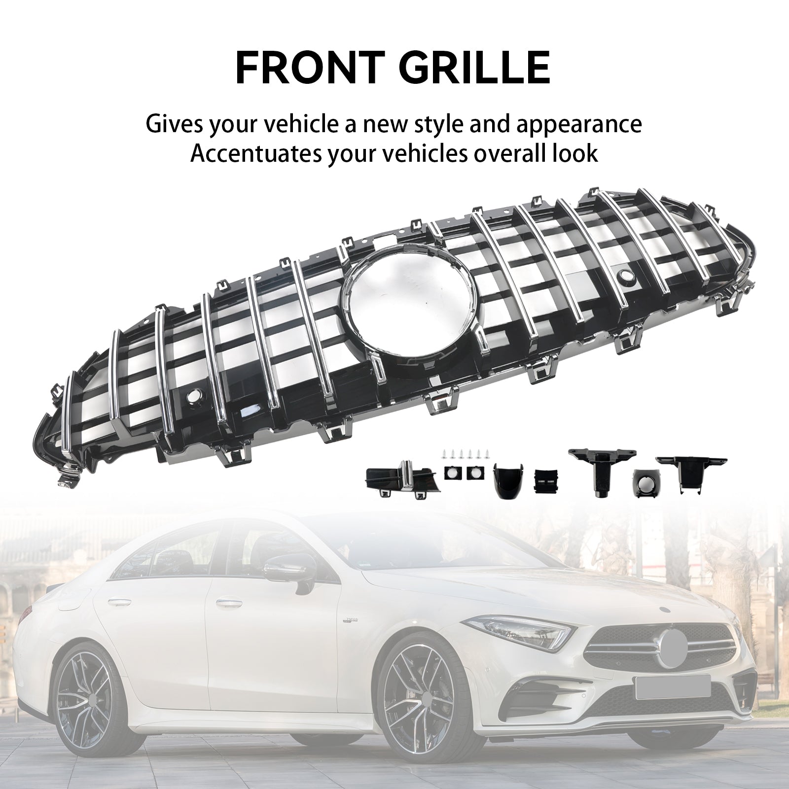 2018-2024 Mercedes-Benz CLS-Class C257 W257 Coupe Chrome Front Bumper Grille