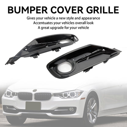 2013-2015 BMW 3 Series F31 Front Bumper Fog Light Grille Cover — Pair (51117300739 / 51117300740)