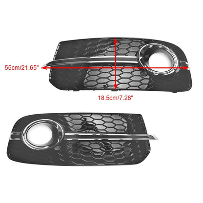 2013-2017 Audi Q5 Standard Version Front Bumper Fog Light Grille Grill — Pair (8R0807681M / 8R0807682J)