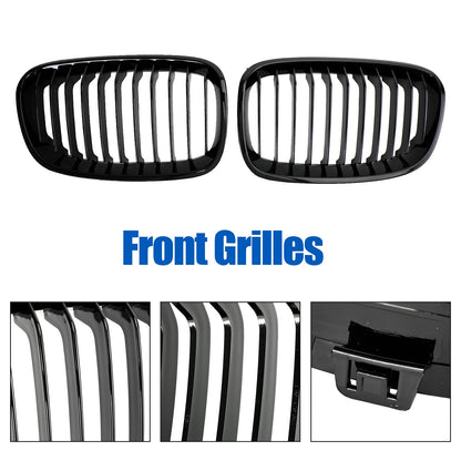 2012-2014 BMW 1 Series F20 F21 3-Door Pre-Facelift Front Bumper Kidney Grille — Pair (51137239021 / 51137262119)