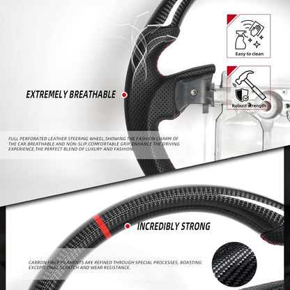 Carbon Fiber Steering Wheel for 2010-2017 Toyota Prado LC150/2014-2021 Tundra/2010-2023 Tacoma/2010-2024 4Runner