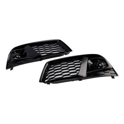 2018-2019 Audi Q5 SQ5 Black Front Honeycomb Fog Lamp Grille Cover