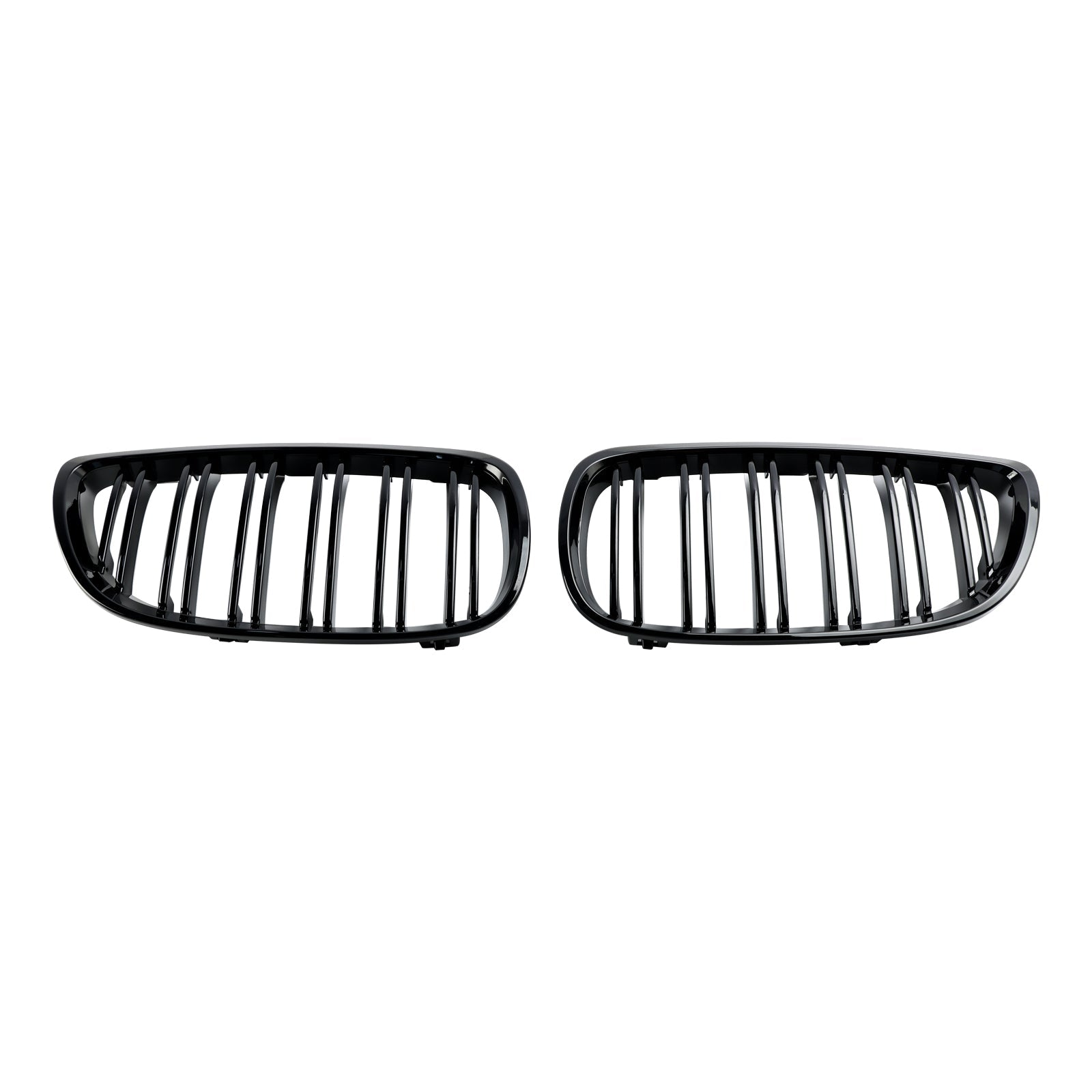 2006-2010 BMW E92 2-Door Pre-Facelift Gloss Black Front Kidney Grille — Pair (51137157277 / 51137157278)