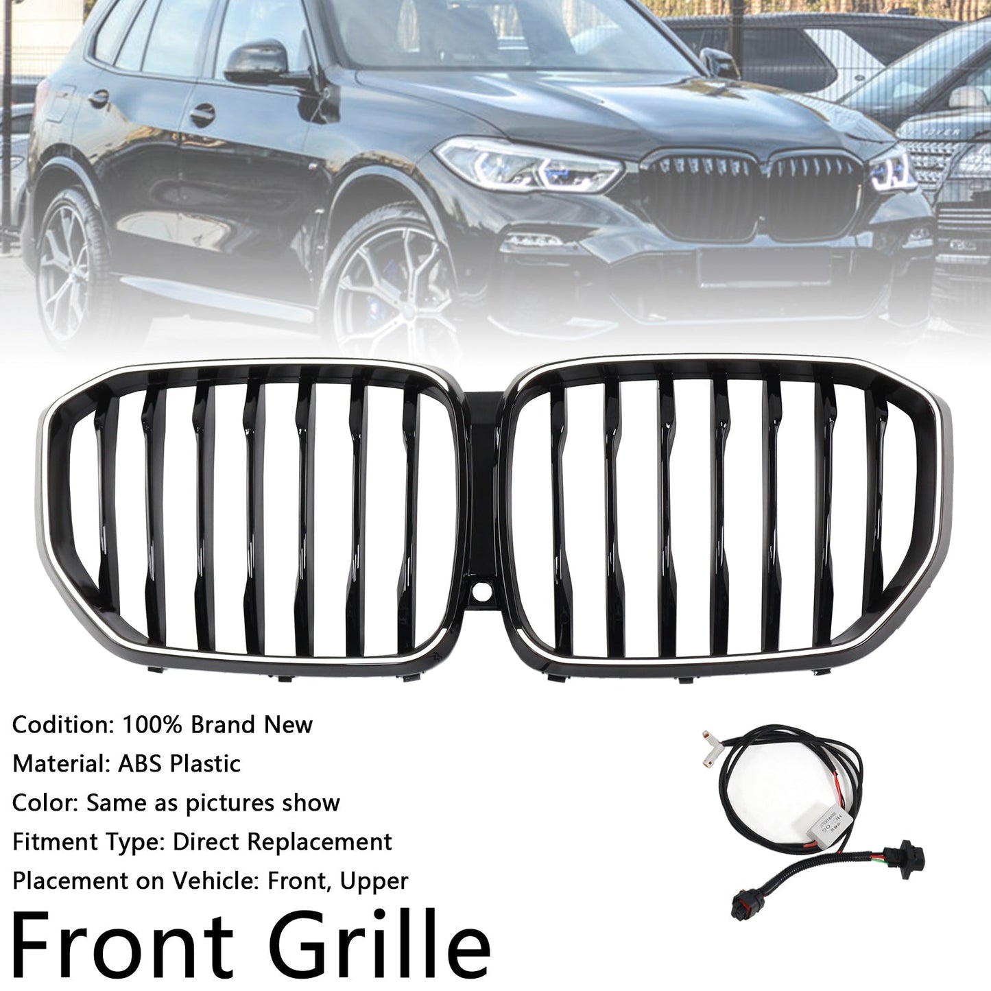 2019-2022 BMW X5 G05 M-Performance Gloss Black Front Kidney Grille (51137454887)