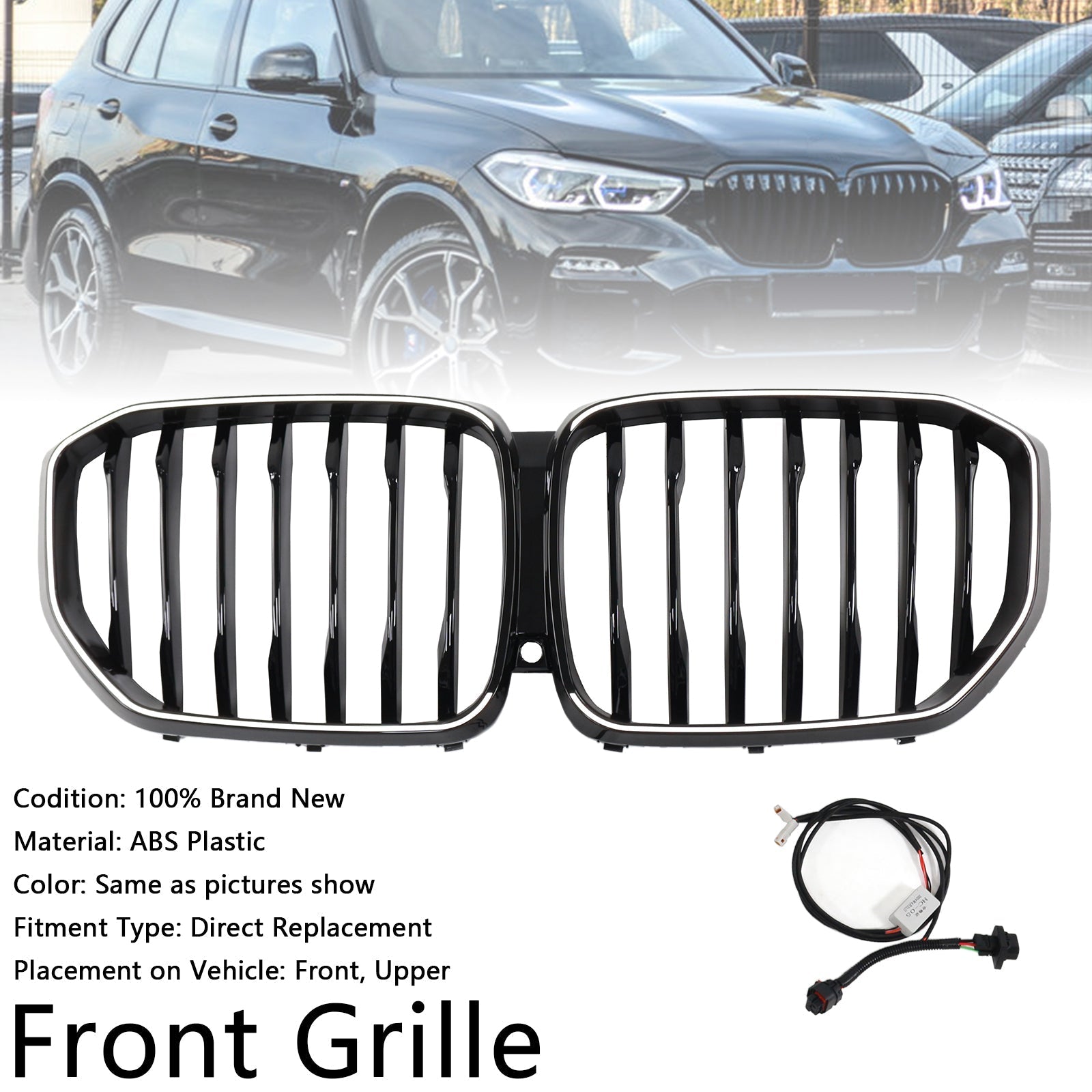 2019-2022 BMW X5 G05 M-Performance Gloss Black Front Kidney Grille (51137454887)