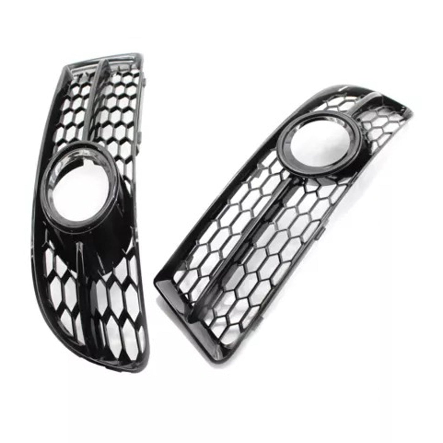 2005-2008 Audi A4 B7 S-Line S4 Front Bumper Honeycomb Fog Light Grille — Pair (8E0807681F / 8E0807682F)