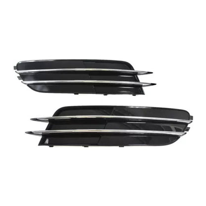 2012-2014 Audi A6 C7 Front Side Lower Bumper Fog Light Grille — Pair (4G0807681 / 4G0807682)
