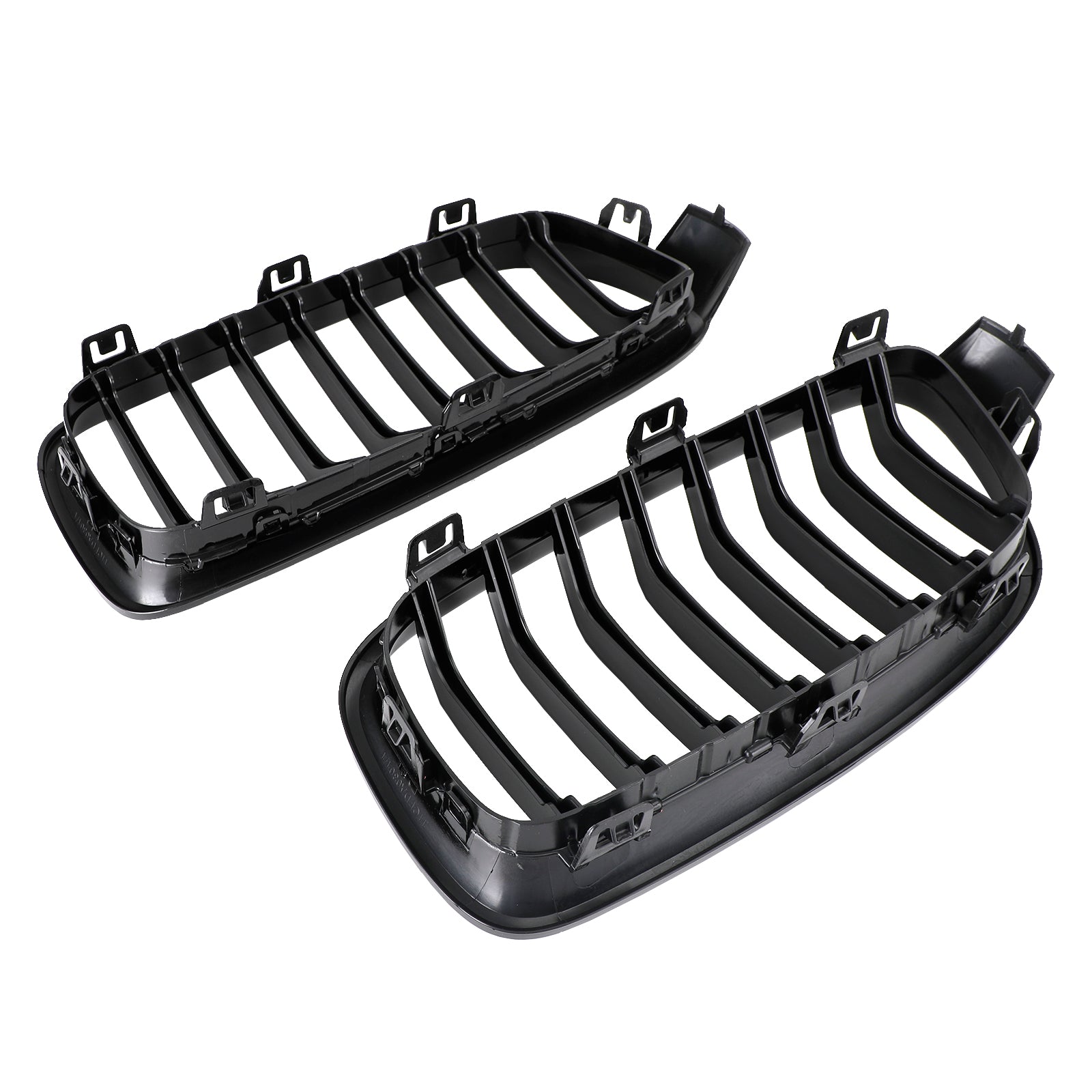 2012-2019 BMW 3 Series F30 F31 F35 Gloss Black Front Kidney Grill — Pair (51137263481 / 51137263482)