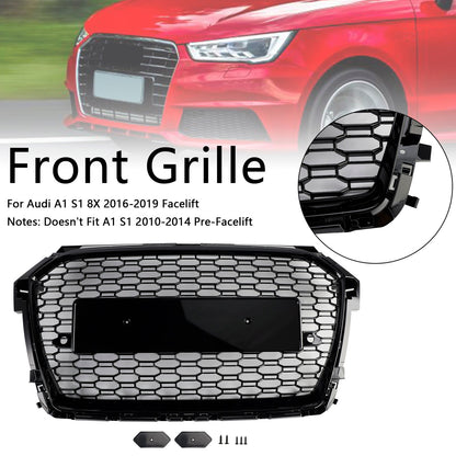 2016-2019 Audi A1 S1 8X Facelift RS Style Black Honeycomb Front Bumper Grille