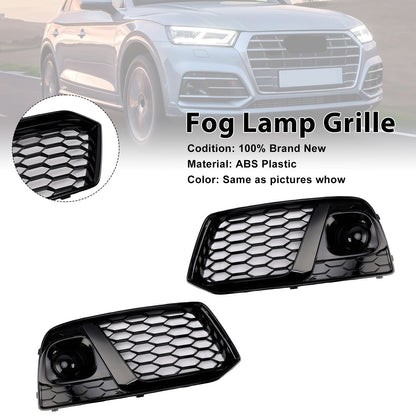 2018-2019 Audi Q5 SQ5 Black Front Honeycomb Fog Lamp Grille Cover