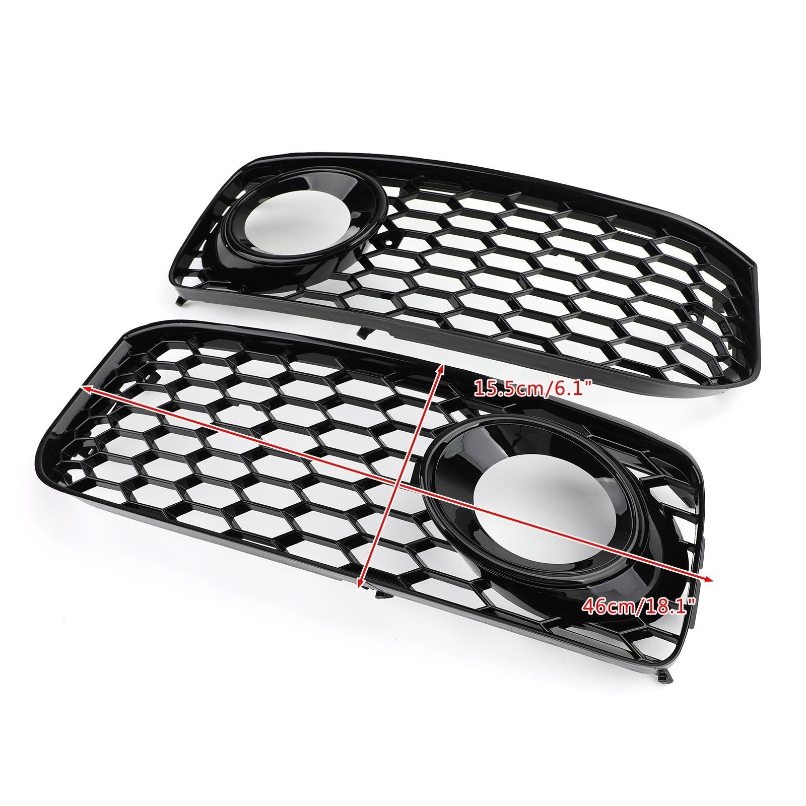 2008-2012 Audi A5 S-Line S5 B8 RS5 Style Black Fog Light Grill Grille — Pair