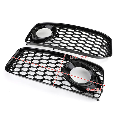 2008-2012 Audi A5 S-Line S5 B8 RS5 Style Black Fog Light Grill Grille — Pair