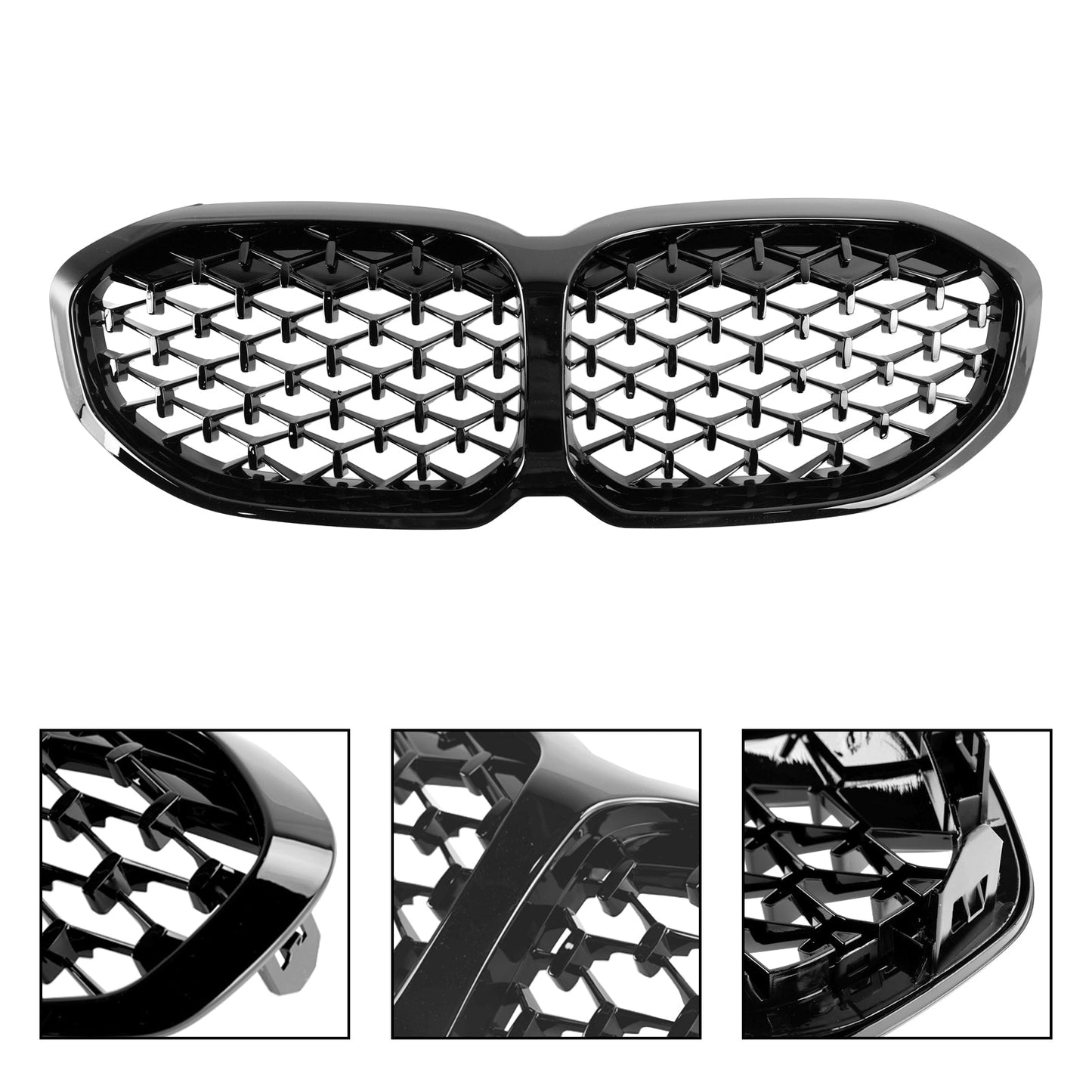 2019-2024 BMW 1 Series F40 Gloss Black Diamond Front Kidney Grille