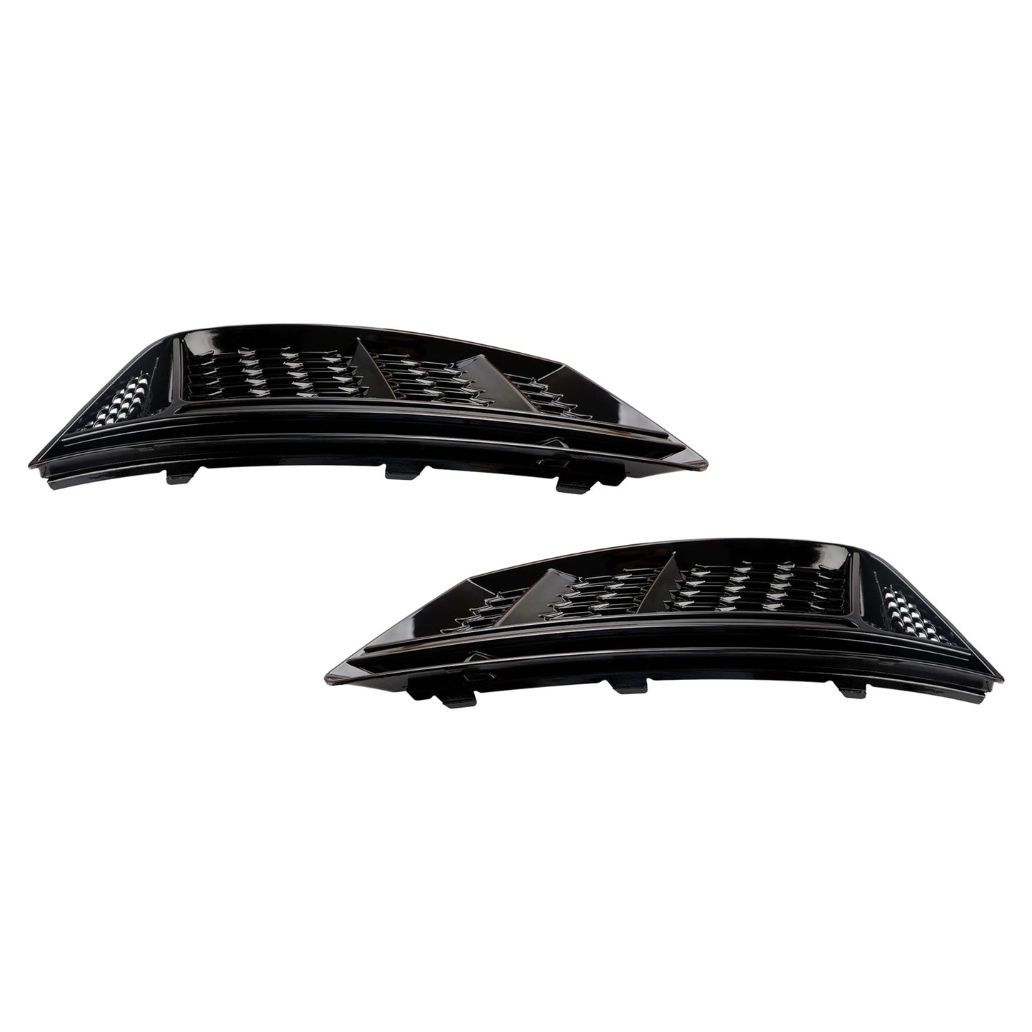 2016-2018 Audi A4 B9 Standard RS4 Style Front Fog Light Grill Lower Bumper Grille Chrome — Pair (8WD807681 / 8WD807682)