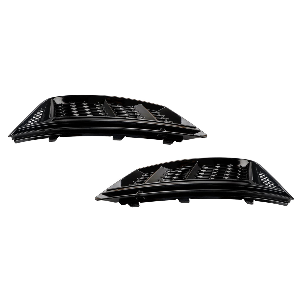 2016-2018 Audi A4 B9 Standard RS4 Style Front Fog Light Grill Lower Bumper Grille Chrome — Pair (8WD807681 / 8WD807682)