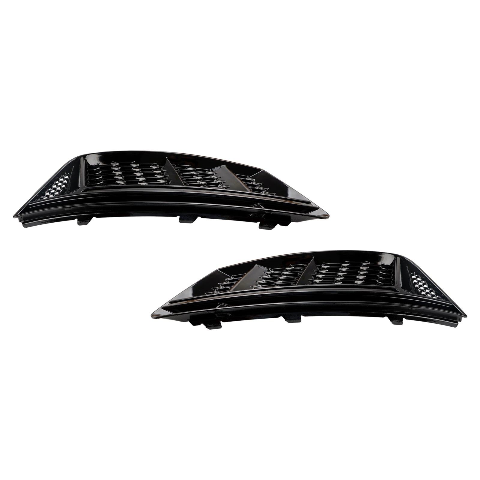 2016-2018 Audi A4 B9 Standard RS4 Style Front Fog Light Grill Lower Bumper Grille Chrome — Pair (8WD807681 / 8WD807682)