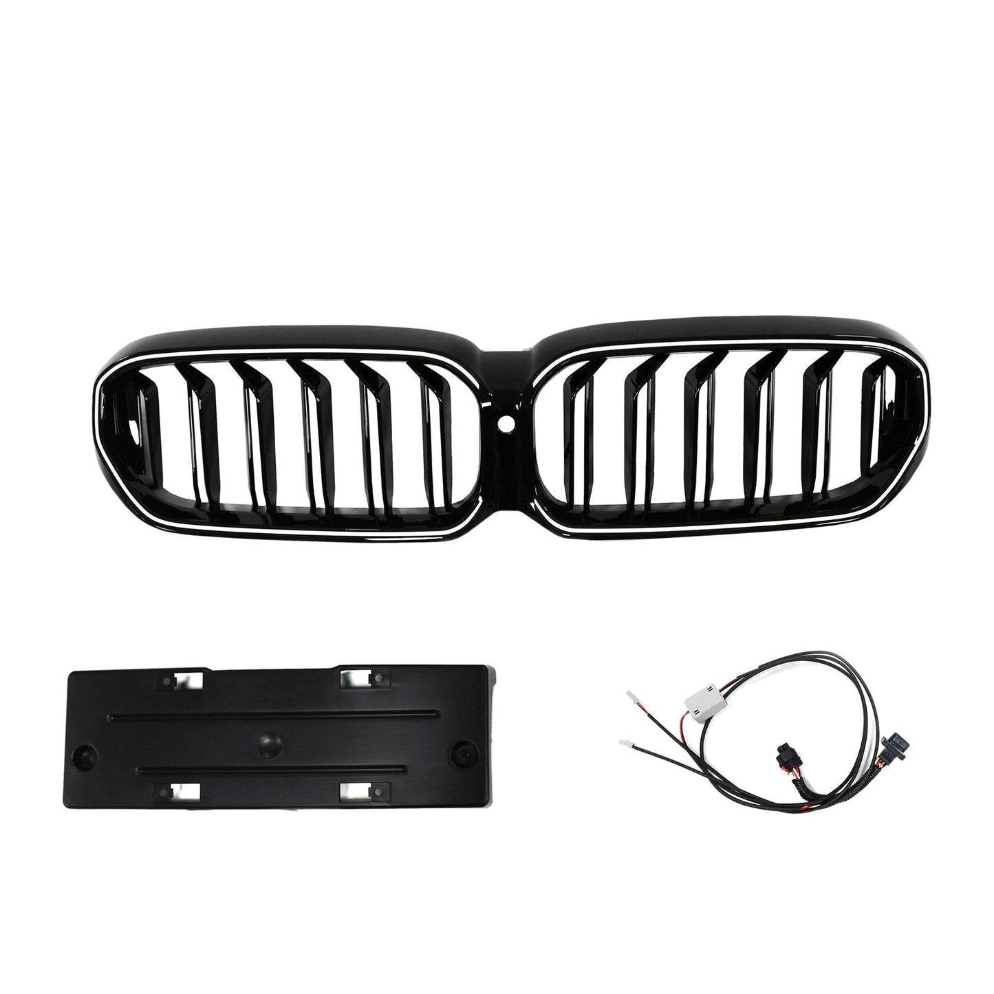 2021-2024 BMW 5 Series G30 G31 G38 Double Slat Gloss Black Front Kidney Grille