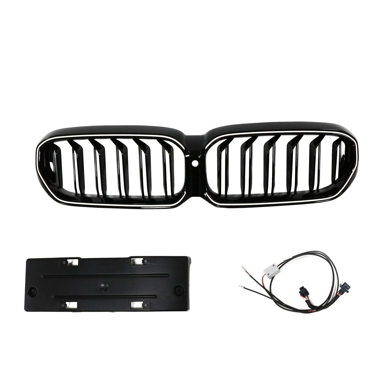 2021-2024 BMW 5 Series G30 G31 G38 Double Slat Gloss Black Front Kidney Grille
