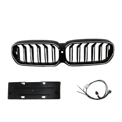 2021-2024 BMW 5 Series G30 G31 G38 Double Slat Gloss Black Front Kidney Grille