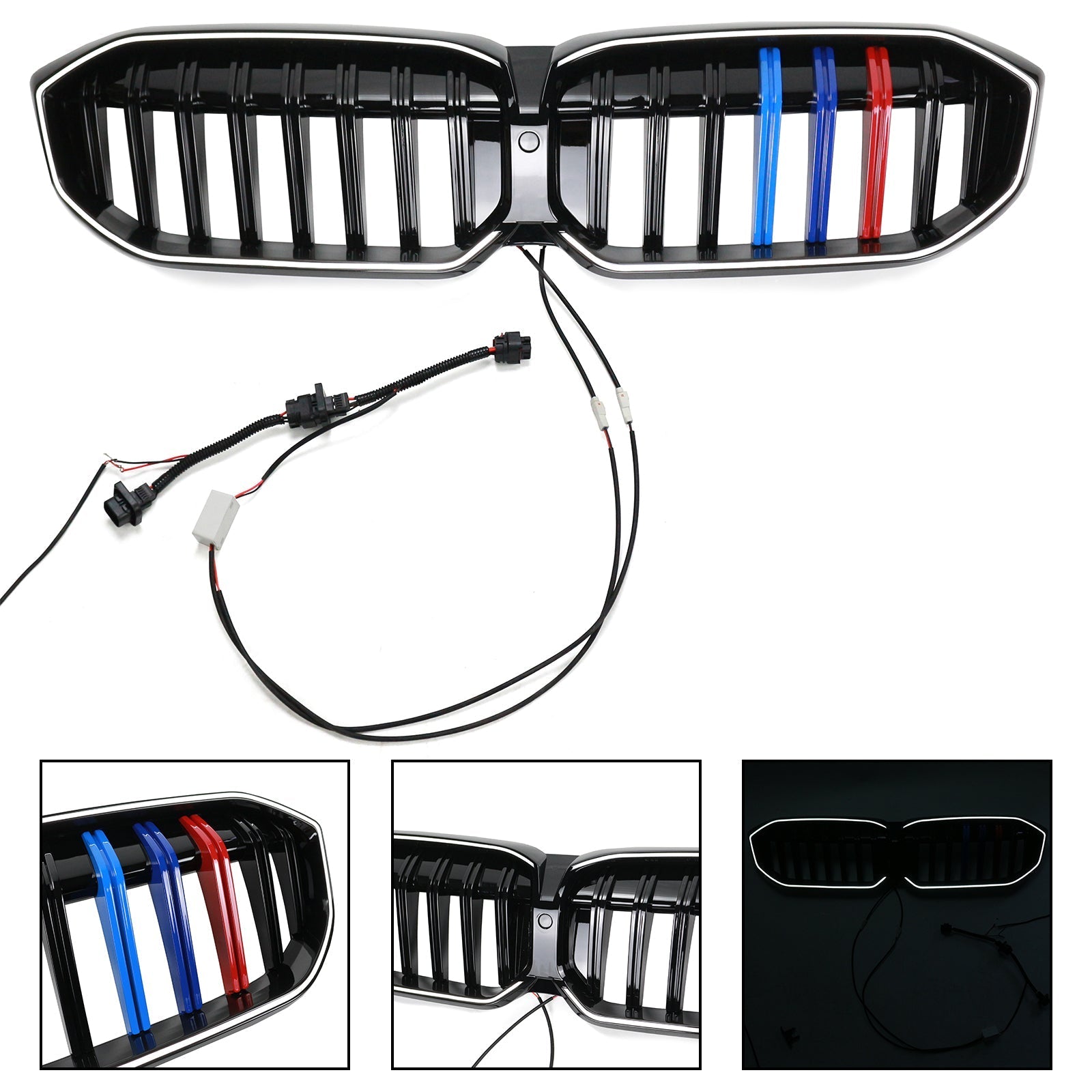 2023-2024 BMW 3 Series G20 G21 G28 Gloss Black Front Kidney Grille Mesh