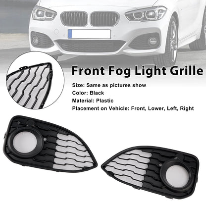 2015-2019 BMW 1 Series F20 F21 LCI Front Fog Light Cover Grille — Pair (51118060281 / 51118060282)