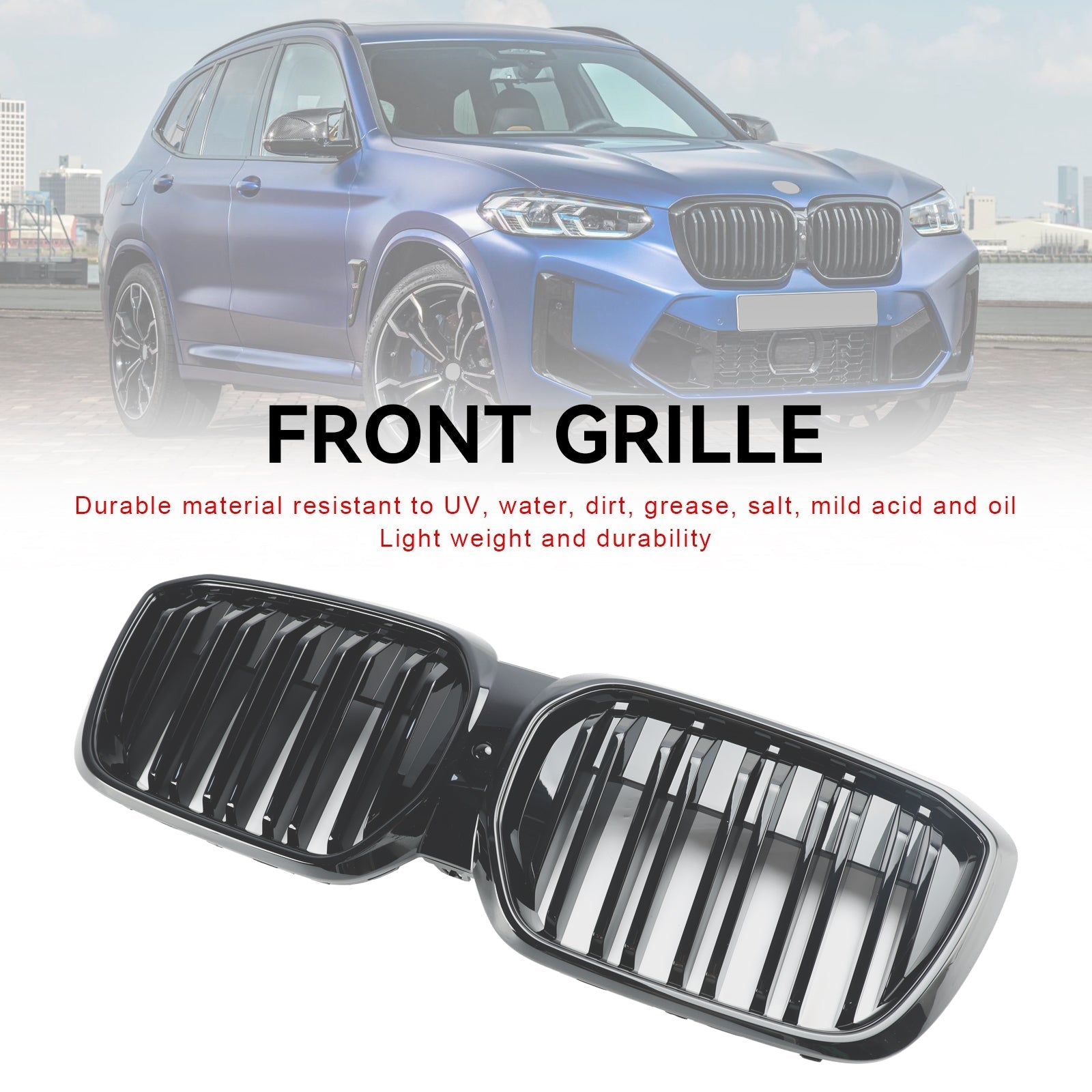 2021-2024 BMW iX3 G08 LCI Gloss Black Front Kidney Grille