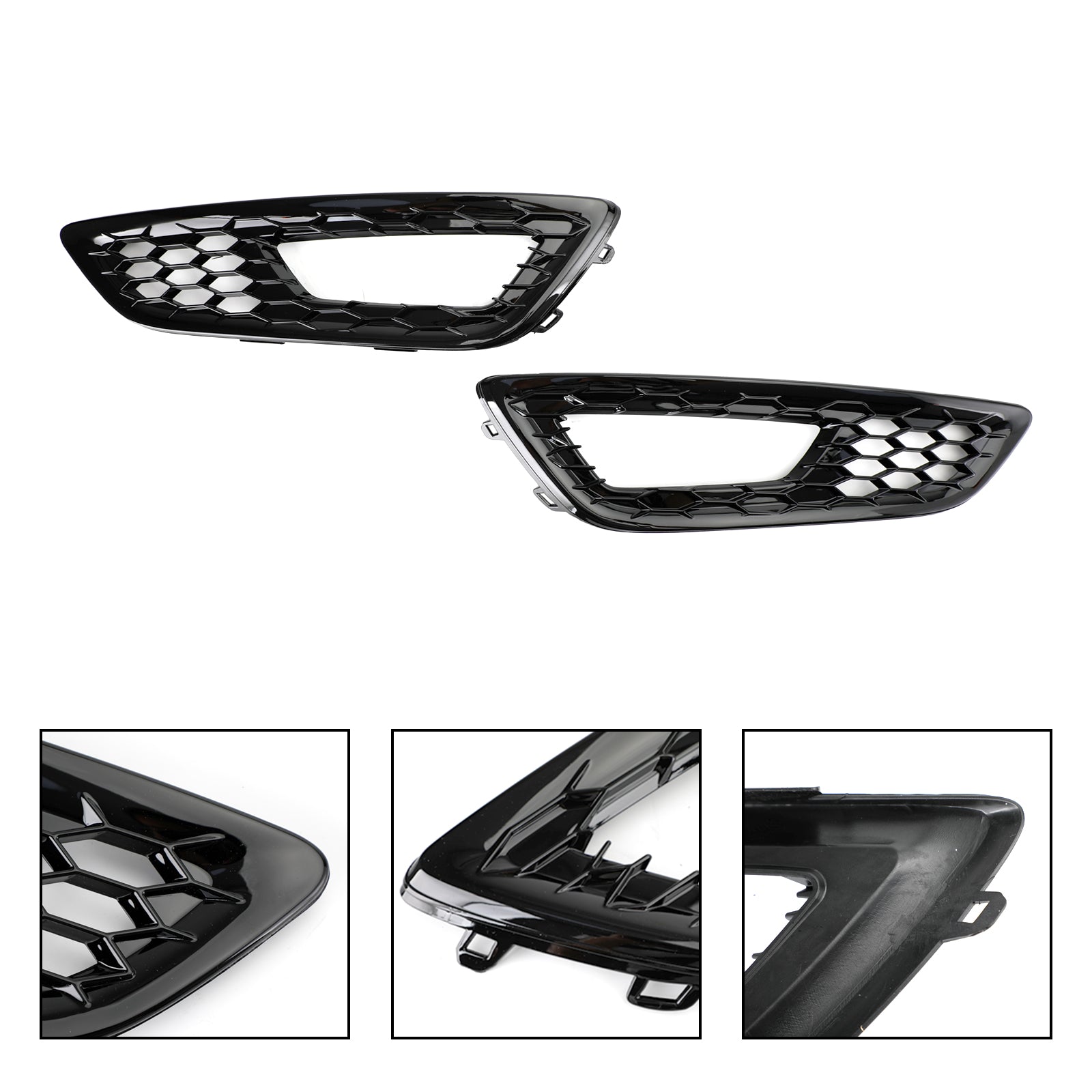 2015-2017 Ford Focus Pair Front Bumper Fog Light Lamp Cover Bezel Grill F1EZ15200A F1EZ15201A