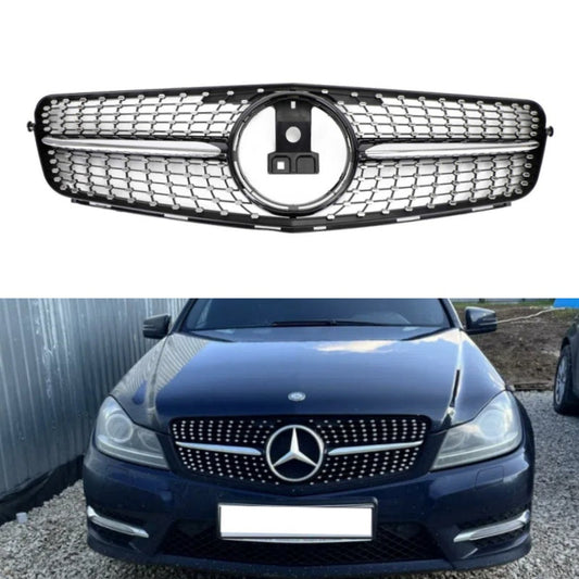 2008-2014 Mercedes-Benz C-Class W204 C300 C350 Diamond Front Bumper Grille