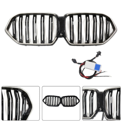 2020-2022 BMW X6 G06 M50i Gloss Black Front Bumper Grille with Camera Hole