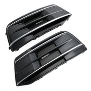 2018-2022 Audi Q5 Standard Black/Chrome Front Bumper Cover Grille Bezel Insert — Pair