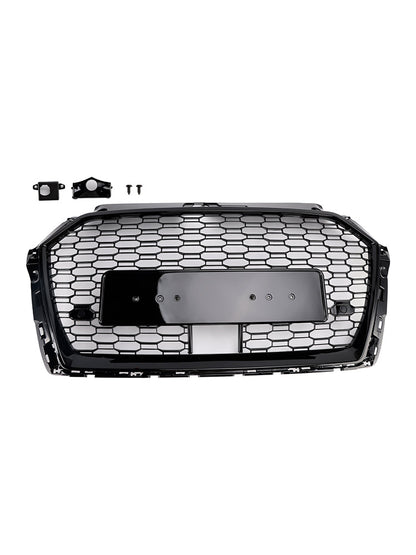 2017-2019 Audi A3 S3 RS3 Style Honeycomb Front Grille with ACC — Black