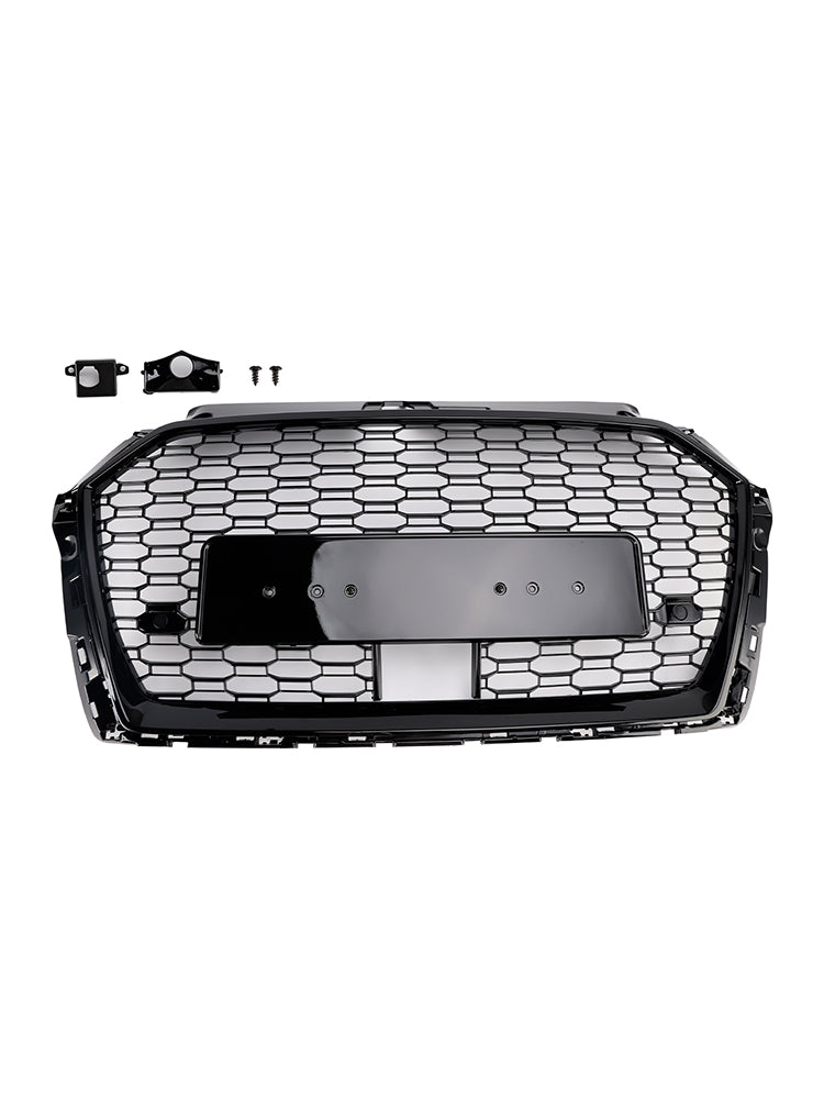 2017-2019 Audi A3 S3 RS3 Style Honeycomb Front Grille with ACC — Black