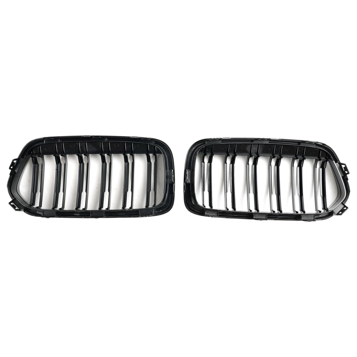 2018-2023 BMW X2 F39 Gloss Black Front Bumper Kidney Grille — Pair (51712455246 / 51712455247)