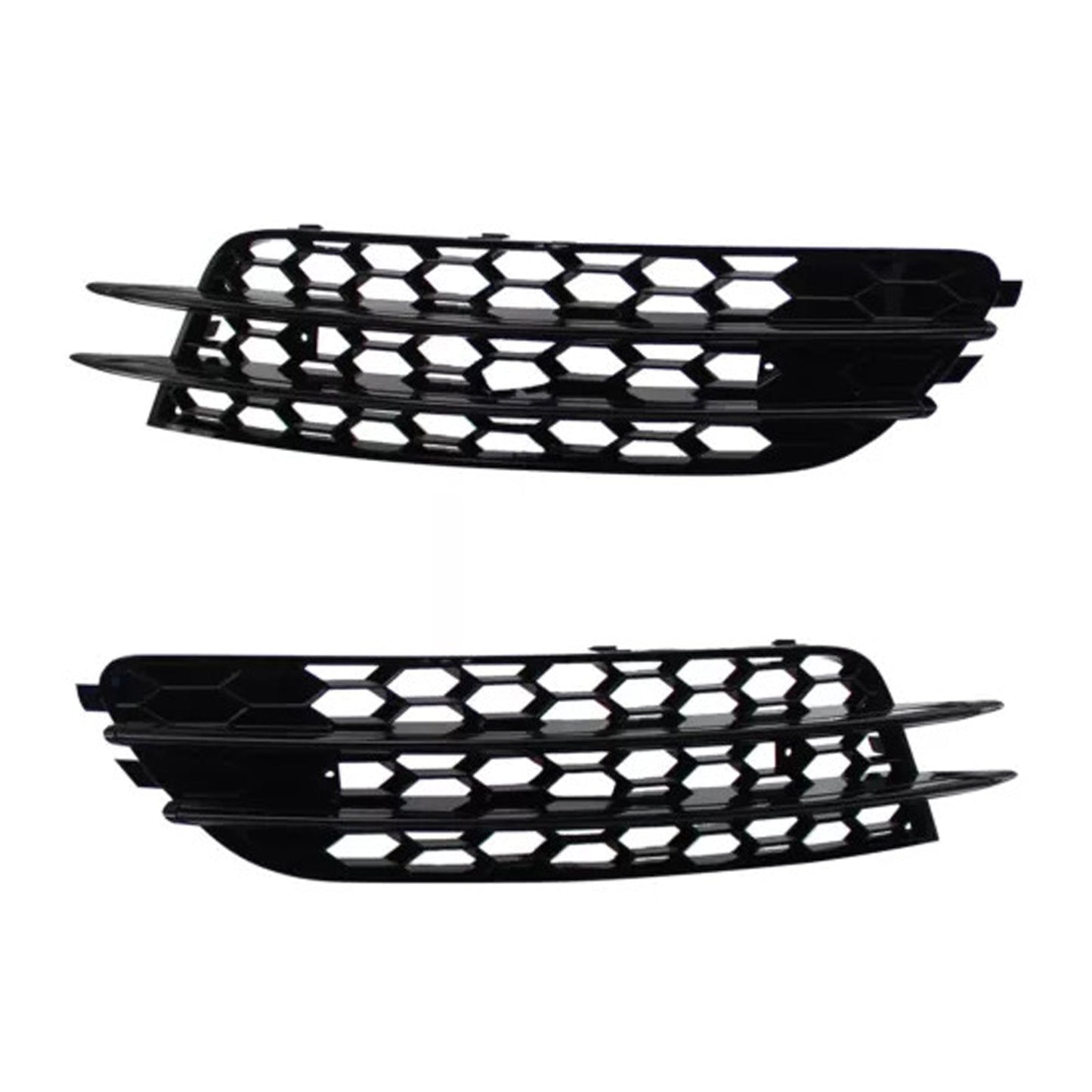 2012-2015 Audi A6 C7 Front Bumper Honeycomb Fog Light Grille — Pair (4G0807681 / 4G0807682)